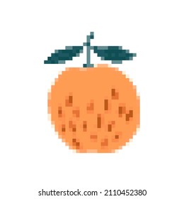 Apple icon in pixel art style. Fruit symbol. Retro 8 bit sign. Vector illustration. Design for mobile app ui, logo, web, sticker