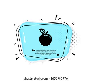  Icono de Apple. Burbuja del discurso de cita.Signo de fruta fresca. Símbolo de comida natural. Marcas de cotización. Icono de manzana clásica. Vector