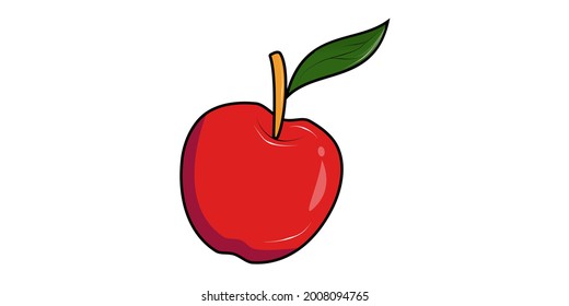 Icono de Apple. Logo de la manzana roja aislado de fondo blanco. Ilustración vectorial para cualquier diseño.