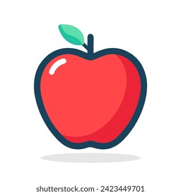 Apple icon. Red symbol of apple in flat style. Vector illustration