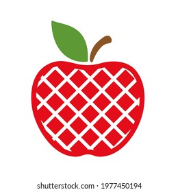 Apple icon. A red apple that has been bitten School education concept Isolated on white background