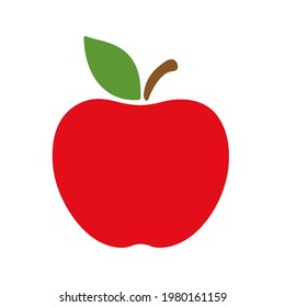 Apple icon. A red apple that has been bitten School education concept Isolated on white background