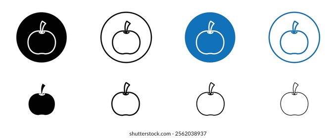 Apple icon set in black and blue colors