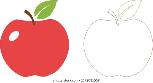 Apple icon set with fill and stroke color 