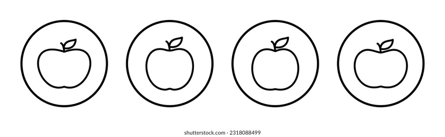Apple icon set illustration. Apple sign and symbols for web design.
