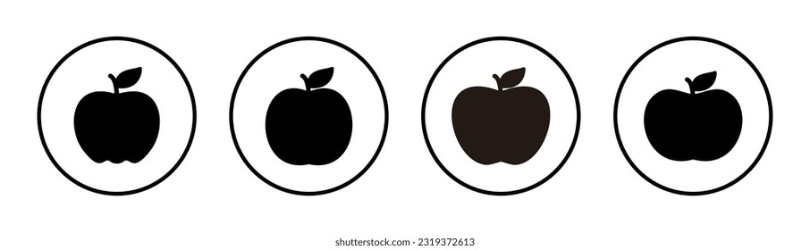 Apple icon set illustration. Apple sign and symbols for web design.