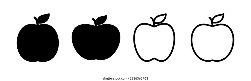 Apple icon set illustration. Apple sign and symbols for web design.