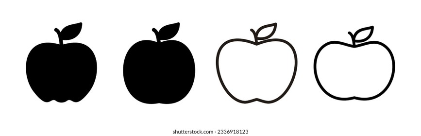 Apple icon set illustration. Apple sign and symbols for web design.