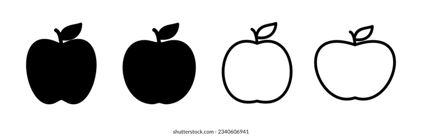 Apple icon set illustration. Apple sign and symbols for web design.