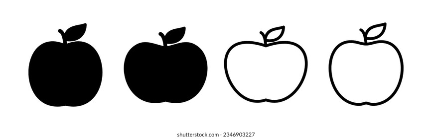 Apple icon set illustration. Apple sign and symbols for web design.