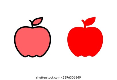 Apple icon set illustration. Apple sign and symbols for web design.