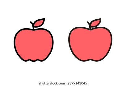 Apfelsymbol-Set-Illustration. Apple-Zeichen und Symbole für Webdesign.