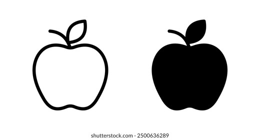 Apple icon set isolated on white background color editable