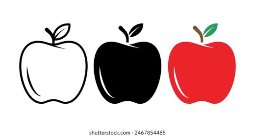 Apple icon set. for mobile concept and web design. vector illustration