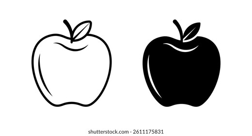 Apple icon set. for mobile concept and web design on white background