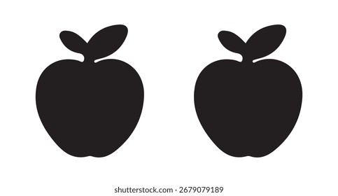 Conjunto de ícones da Apple. Ilustração vetorial de silhueta da Apple eps 10