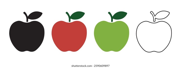 Apple icon set. Apple symbols for your web design. Vector illustration EPS 10 