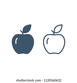 Apple Icon Set in trendy flat style isolated on white background. Vector illustration.