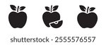 Apple icon set. Apple vector icon. Apple flat icon isolated