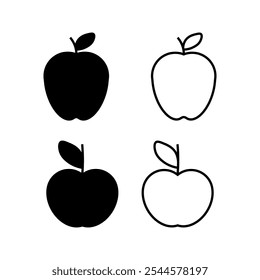 Conjunto de iconos de Apple. Ilustración vectorial.