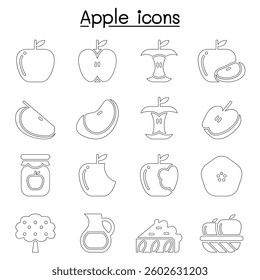 Apple icon set Vector illustration Graphic Design