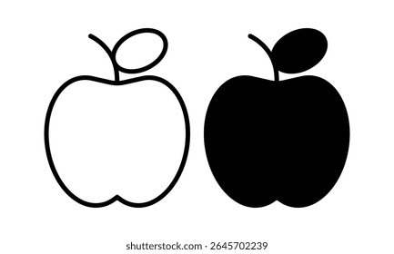 Apple icon set. Vector illustration.