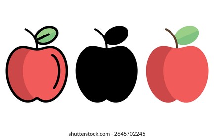 Apple icon set. Vector illustration.