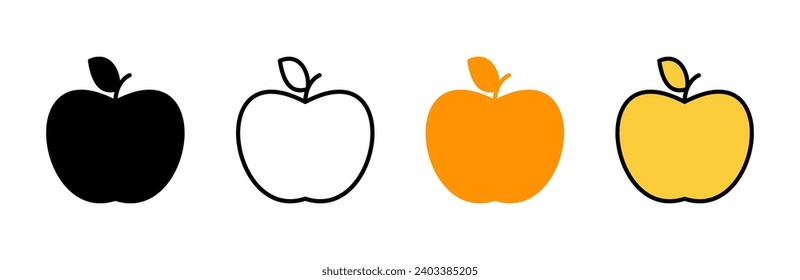 Apple icon set vector. Apple sign and symbols for web design.