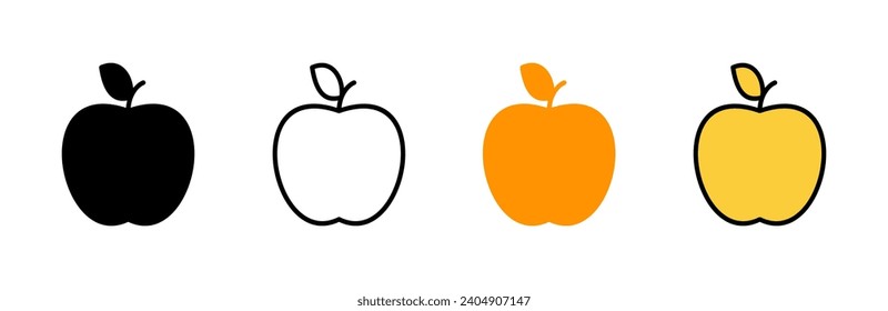 Apple icon set vector. Apple sign and symbols for web design.