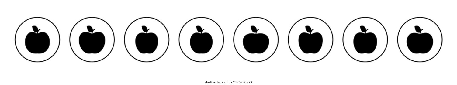 Apple icon set vector. Apple sign and symbols for web design.