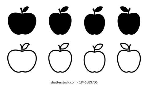 Apple icon set. Apple vector icon. apple symbols for your web design