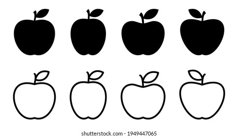 Apfelsymbol eingestellt. ApfelVektorsymbol. Apfelsymbole für Ihr Webdesign