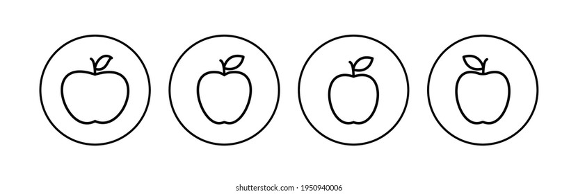 Conjunto de iconos de Apple. Icono vectorial de Apple. símbolos de manzana para tu diseño web.