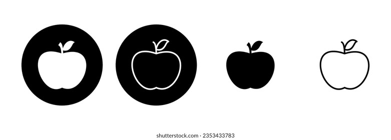 Conjunto de iconos de Apple. Icono vectorial de Apple. símbolos de manzana para tu diseño web.