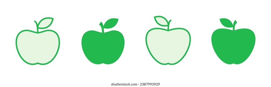 Conjunto de iconos de Apple. Icono vectorial de Apple. símbolos de manzana para tu diseño web.
