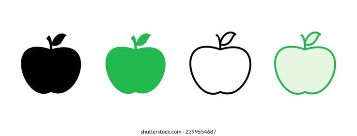 Apple icon set. Apple vector icon. apple symbols for your web design.