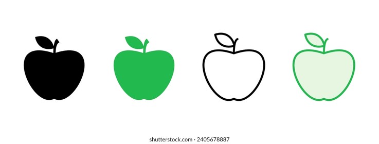 Conjunto de iconos de Apple. Icono vectorial de Apple. símbolos de manzana para tu diseño web.