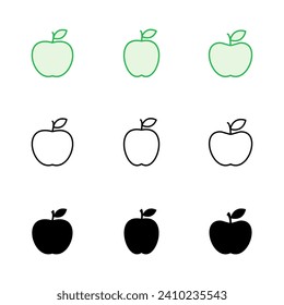 Apple icon set. Apple vector icon. apple symbols for your web design.