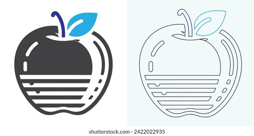 Apfelsymbol eingestellt. ApfelVektorsymbol. Apfelsymbole für Ihr Webdesign. Symbol Logo, App, Benutzeroberfläche. Apfelsymbol, Vektorgrafik