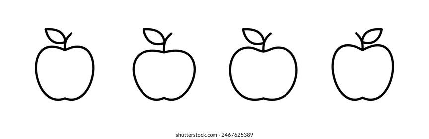 Apple-Symbolsatz. Apple-Vektorgrafik-Symbol. Apple-Symbole für Ihr Webdesign.