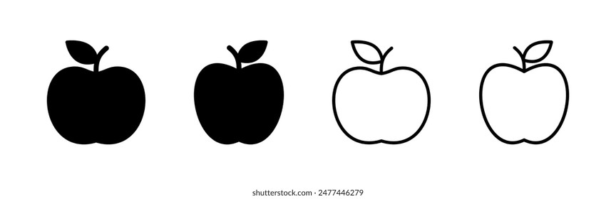 Apple icon set. Apple vector icon. apple symbols for your web design.