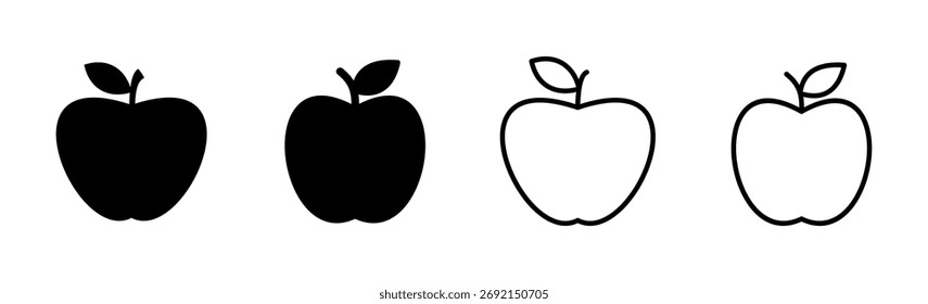 Conjunto de ícones da Apple. Ícone vetorial da Apple. Símbolos da Apple para o seu web design.