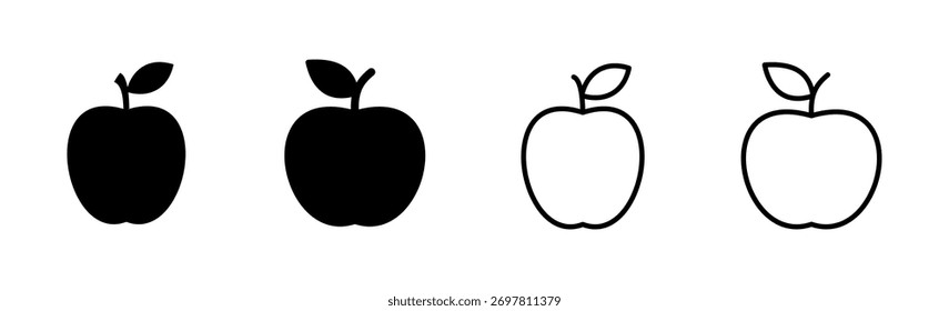 Conjunto de iconos de Apple. Icono de Vector de manzana. símbolos de manzana para su Diseño web.
