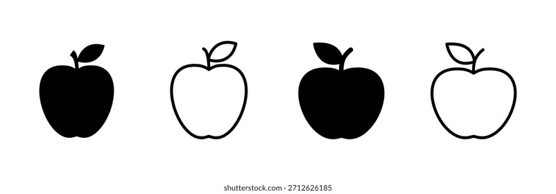 Conjunto de iconos de Apple. Icono de Vector de manzana. símbolos de manzana para su Diseño web.