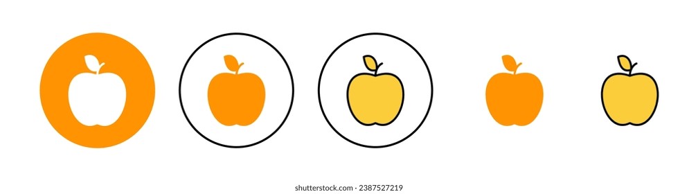 Apple icon set for web and mobile app. Apple sign and symbols for web design.