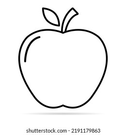 Apple icon with shadow, healthy raw symbol, foot sweet fruit, vector illustration design, eco diet .