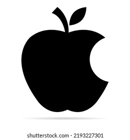 Apple icon with shadow, healthy raw symbol, foot sweet fruit, vector illustration design, eco diet .