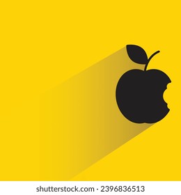 Apfelsymbol mit Schatten auf gelbem Hintergrund