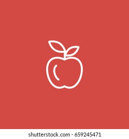apple icon. sign design. red background