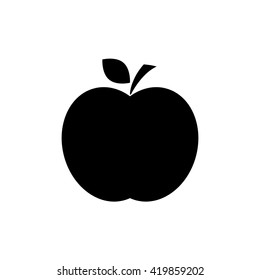 Apple icon. Silhouette flat design vector illustration